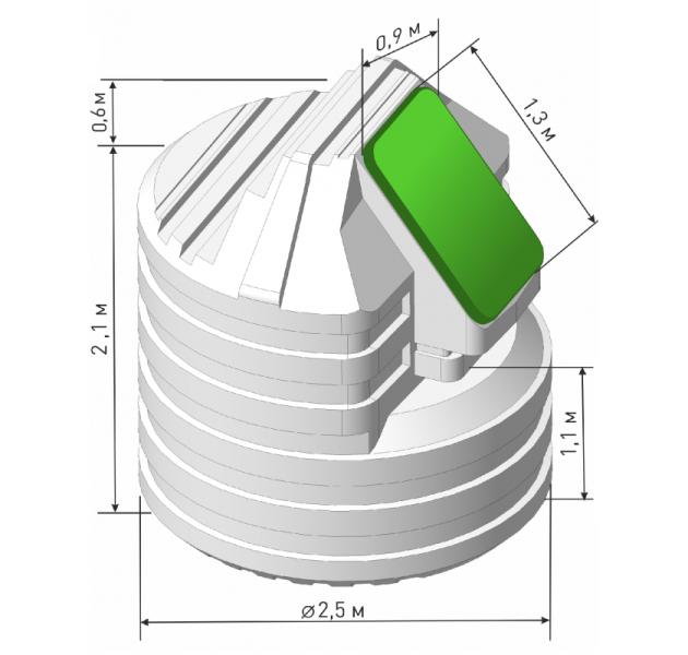 Пластиковый погреб Чистовод 2500Н