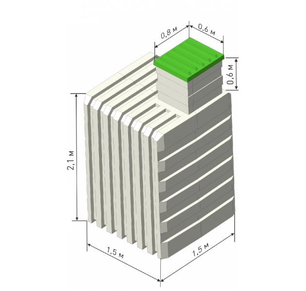 Пластиковый погреб Чистовод 1500